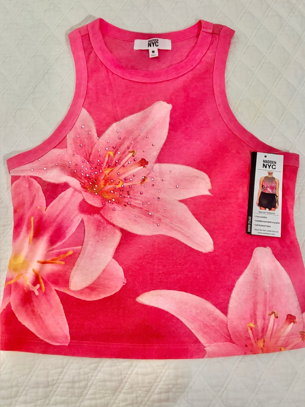 Madden NYC Pink/Coral Floral Tank Top